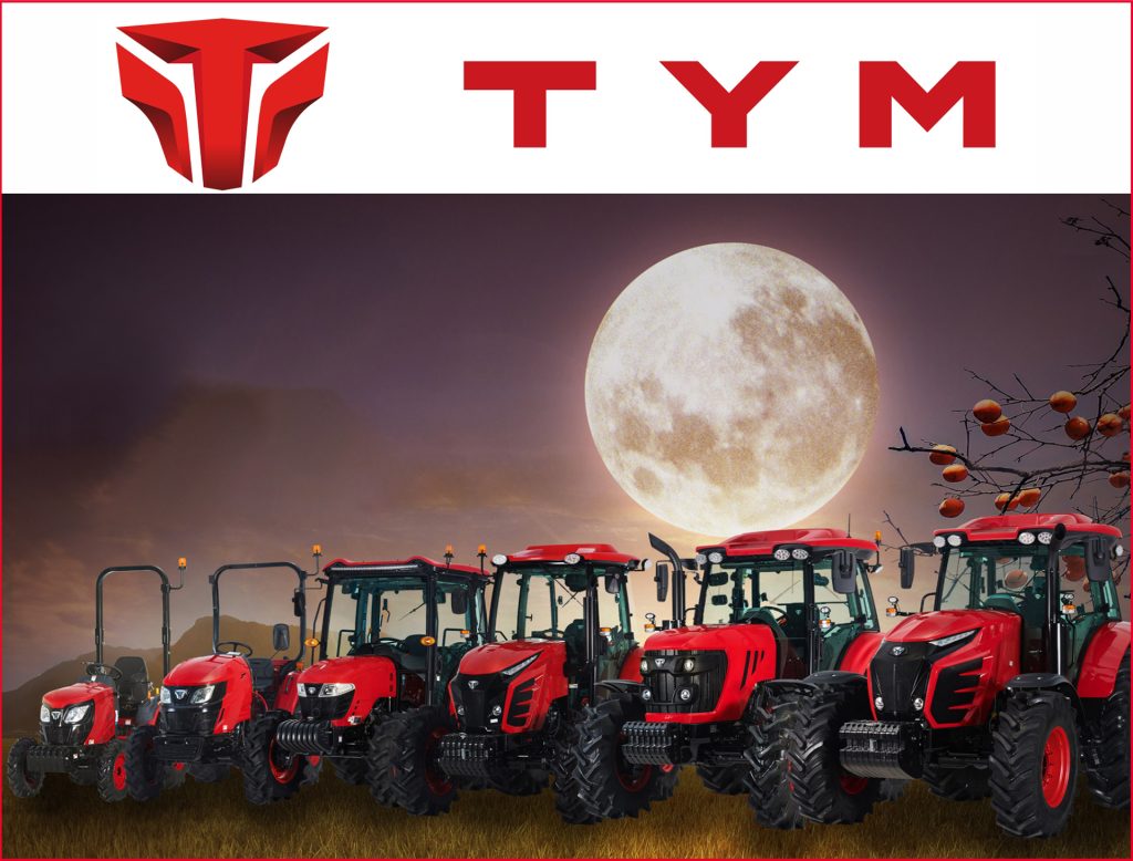 Гама от различни модели трактори, произведени от TYM